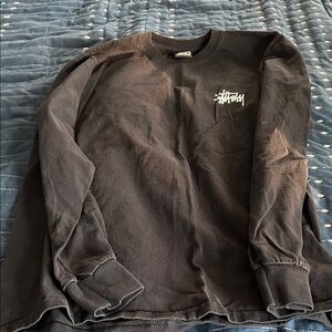 Stussy Black Long Sleeve Tee with Logo